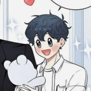 😍 Chico anime, Lindo, Dibujos animados, Feliz, Corazón, Oso telegram sticker