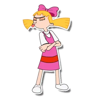 👅 Helga Pataki Hey Arnold! dessin animé, série télé, fille, rose, têtue, enfant telegram sticker