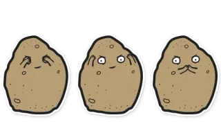 🐒 potato, cartoon, funny, eyes, mouth, expression telegram sticker