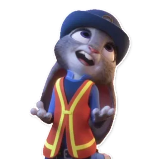 🤗 Judy Hopps Zootopia lapin, lapinou, police, policier, mignon, dessin animé, animal whatsapp sticker