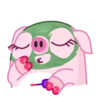 💅 豚, 動物, かわいい, 漫画, スパ, マスク telegram sticker