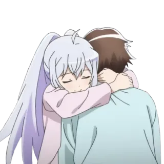 🤗 anime, abraço, personagem, desenho animado telegram sticker