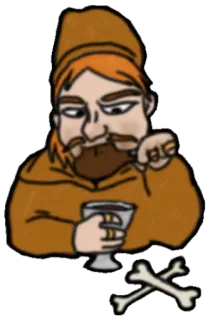 🍗 mężczyzna, wino, kości, picie, średniowiecze, puchar telegram sticker