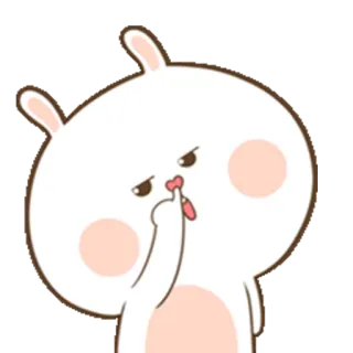 😒 Hase, Häschen, Cartoon, Beleidigung, süß, Tier, Finger, Illustration telegram sticker