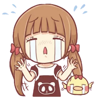 😭 weinen, traurig, Cartoon, Anime, Mädchen, Tränen telegram sticker