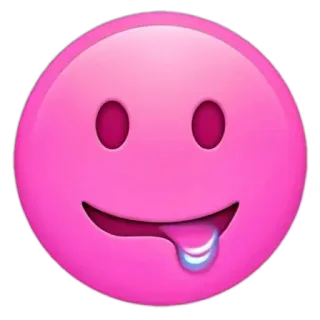 🤤 Emoji, Mặt cười, Khuôn mặt, Hồng, Lưỡi, Nước dãi whatsapp sticker