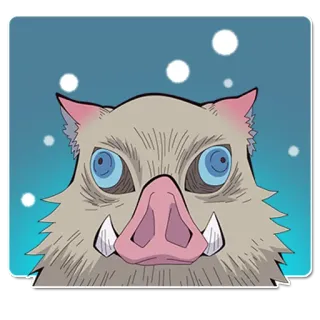 🐗 Inosuke Hashibira Demon Slayer Аниме, Клинок, рассекающий демонов, Иноске, Кабан, Маска telegram sticker