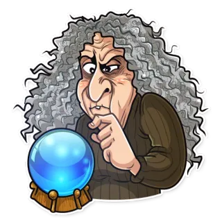 🤔 bruja, adivina, bola de cristal, magia, anciana telegram sticker