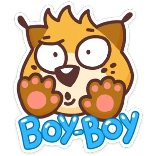 😳 Boy-Boy sticker, cartoon, tier, luchs, niedlich, junge telegram sticker