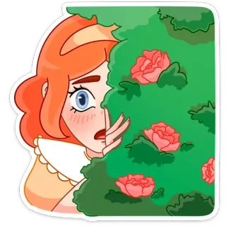 👀 여자, 덤불, 놀란, 만화, 스티커 telegram sticker
