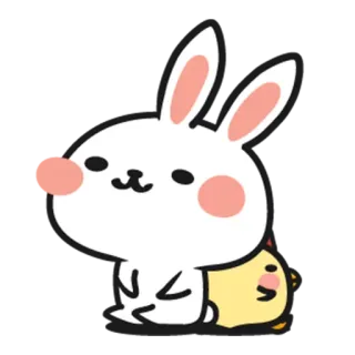 ☺️ rabbit, bunny, chicken, cute, animal, cartoon whatsapp sticker