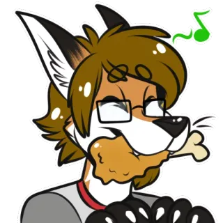 🍗 Фурри, Антропоморфный, Мультик, Лиса, Кость, Юмор telegram sticker