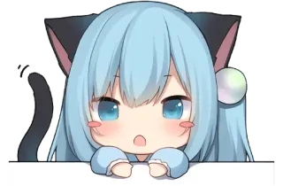 😶 Anime, Kawaii, Chibi, Niedlich, Katze, Manga, Illustration telegram sticker