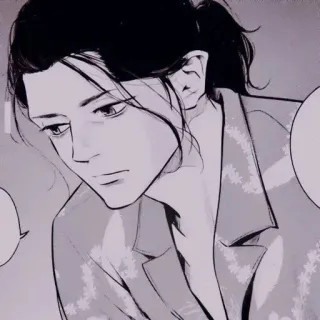 ♾ uomo, illustrazione, ritratto, anime, manga whatsapp sticker
