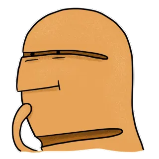🤔 Cartoon, Denken, Personage, Grappig, Oranje telegram sticker