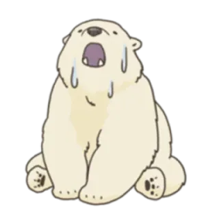 😰 triste, pleurs, ours polaire, We Bare Bears, dessin animé, illustration telegram sticker