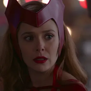 😕 Wanda Maximoff Ванда Максимофф, Алая Ведьма, Marvel, супергерой, персонаж whatsapp sticker