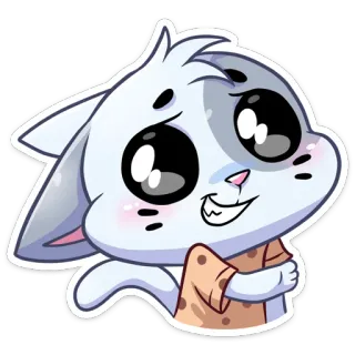 😬 kat, kitten, schattig, dier, cartoon, sticker telegram sticker