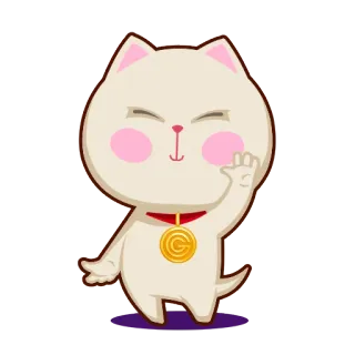 😉 cat, cute, waving, cartoon telegram sticker