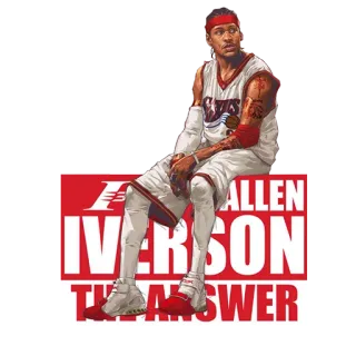 😞 Allen Iverson ALLEN IVERSON THE ANSWER basket, sport, NBA, atleta, 76ers telegram sticker