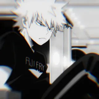 💣 Bakugo Katsuki My Hero Academia AJI FRY 动漫, 漫画, 角色, 男孩, 生气 telegram sticker
