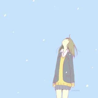 ✨ アニメ, 女の子, 雪, 冬, 女子高生, イラスト telegram sticker