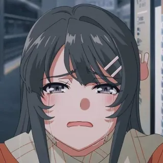🐰 Mai Sakurajima Rascal Does Not Dream of Bunny Girl Senpai anime, sad, crying, bunny girl senpai, mai sakurajima telegram sticker