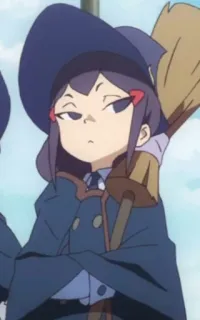 😒 Atsuko Kagari Little Witch Academia Anime, Strega, Atsuko Kagari, Little Witch Academia, Scopa, carino telegram sticker
