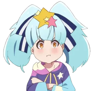 😤 アニメ, 可愛い, 星, 女の子, 漫画 telegram sticker