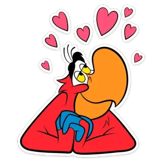❤️ Iago Aladdin Iago, parrot, Disney, Aladdin, hearts, cartoon telegram sticker