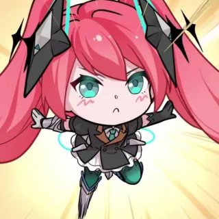 💖 アニメ, ちび, 可愛い, 女の子, ピンク髪 whatsapp sticker