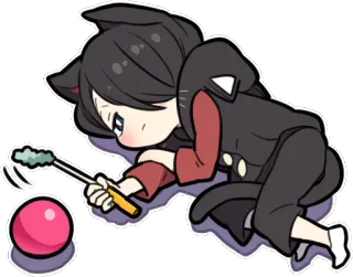 😔 Anime, Gato, Mago, Lindo, Dibujo animado, Personaje whatsapp sticker