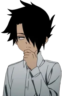 🤔 Ray The Promised Neverland Anime, Ray, The Promised Neverland, Cartoon, Manga, Charakter, Illustration whatsapp sticker