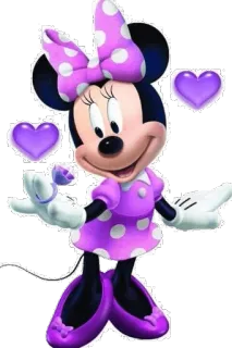 💜 Minnie Mouse Cartone animato, Topo, Disney, Cuori telegram sticker