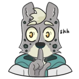 🤫 shh psiu, silêncio, quieto, animal, fofo, cinza, dedo telegram sticker