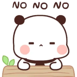 🙅‍♀ NO NO NO แพนด้า, การ์ตูน, การปฏิเสธ, ไม่, น่ารัก telegram sticker