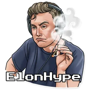 🤪 Elon Musk ElonHype elon musk, buzz, tech, mème, entrepreneur, fumer telegram sticker