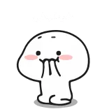 😁 süß, weiß, rosa, Cartoon telegram sticker