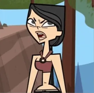 😒 Heather Total Drama Island мультфильм, анимация, персонаж, телевидение, подросток, реалити-шоу telegram sticker