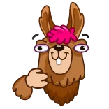 👍 Lama, Animal, Dessin animé, Drôle, Mignon whatsapp sticker