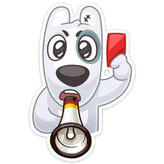 🚩 cane, arbitro, cartellino rosso, megafono, sport, fallo telegram sticker