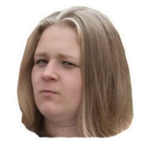 😕 retrato, persona, sticker, mujer, cara, expresión neutra telegram sticker