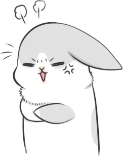 😠 królik, zły, kreskówka, słodki, zirytowany, naklejka królik, naklejka zwierzę telegram sticker