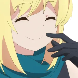 🤭 Аниме, Персонаж, Улыбка, Перчатка, Блондинка telegram sticker