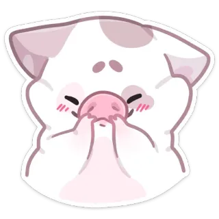 😀 돼지, 귀여운, 동물, 카와이, 스티커, 만화 whatsapp sticker