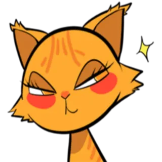 👀 แมว, การ์ตูน, สัตว์, น่ารัก, สีส้ม, ตา telegram sticker