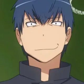 💙 anime, smirk, blue hair, expression, character telegram sticker