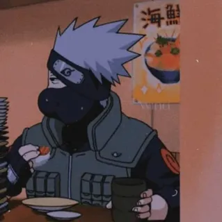 😋 Kakashi Naruto Anime, Desenho animado, Comendo, Sushi, Kakashi, Naruto, Personagem telegram sticker
