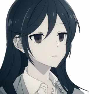 🤐 anime, garota, mangá, cabelo comprido, séria, personagem telegram sticker