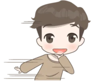 😃 Dibujo animado, Animación, Chibi, Chico, Feliz telegram sticker